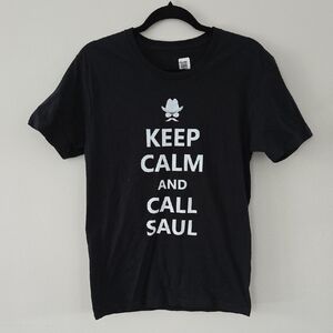 Gildan Black Graphic Tee with White Text